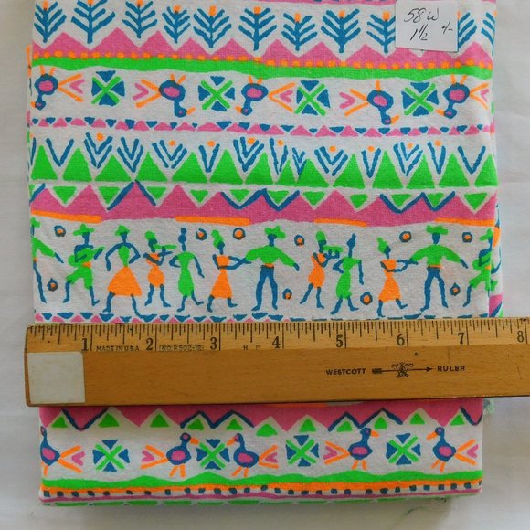 2/$10 Fabric Approx 1 1/2 Yd Caribbean Island Jamaican Inspired 58 Wide - Picture 2 of 4